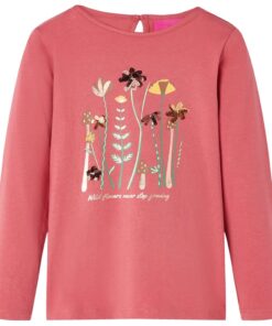 Kindershirt met lange mouwen 128 oudroze