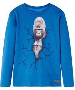 Kindershirt met lange mouwen 128 petrol