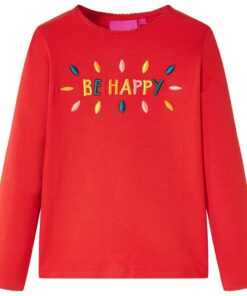 Kindershirt met lange mouwen 128 rood