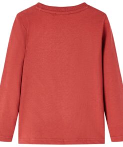 Kindershirt met lange mouwen 128 roodbruin