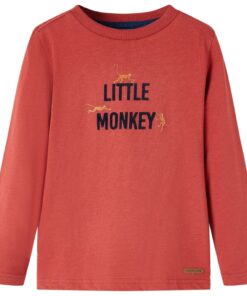 Kindershirt met lange mouwen 128 roodbruin