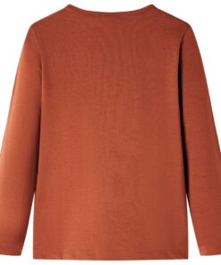 Kindershirt met lange mouwen 140 cognackleurig