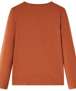 Kindershirt met lange mouwen 140 cognackleurig