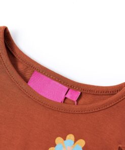 Kindershirt met lange mouwen 140 cognackleurig