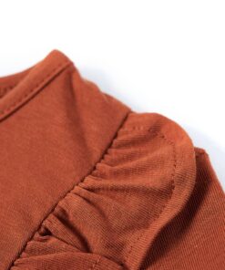 Kindershirt met lange mouwen 140 cognackleurig