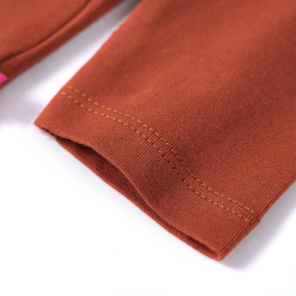 Kindershirt met lange mouwen 140 cognackleurig - Image 5