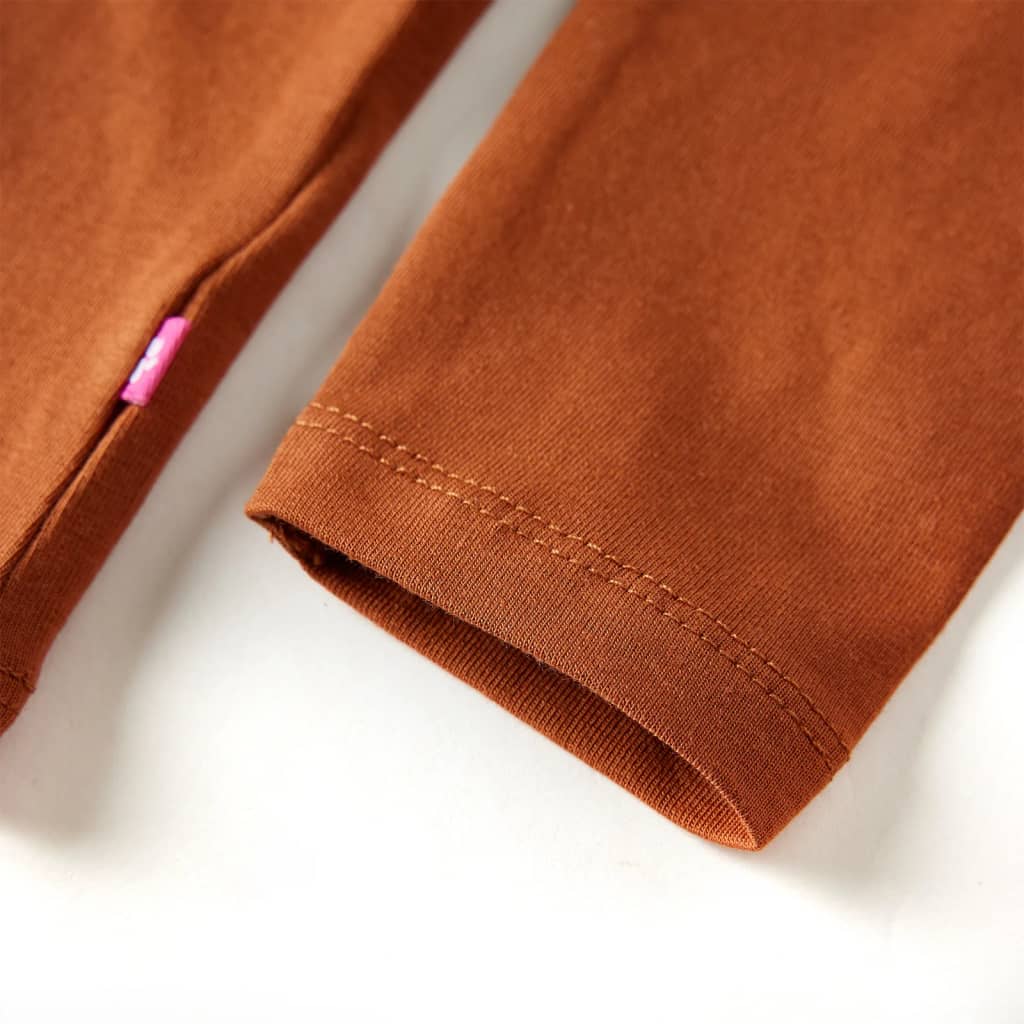 Kindershirt met lange mouwen 140 cognackleurig - Image 6