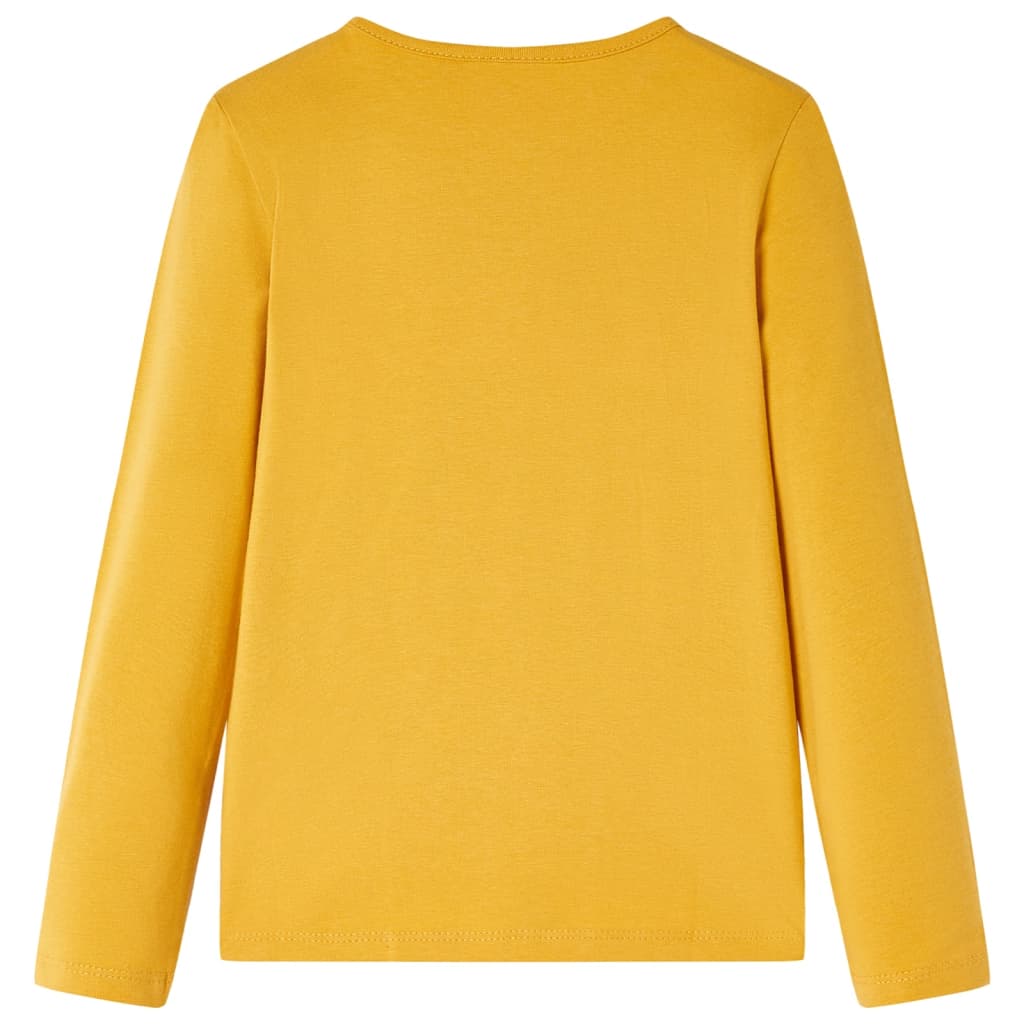 Kindershirt met lange mouwen 140 donker donkerokerkleurig