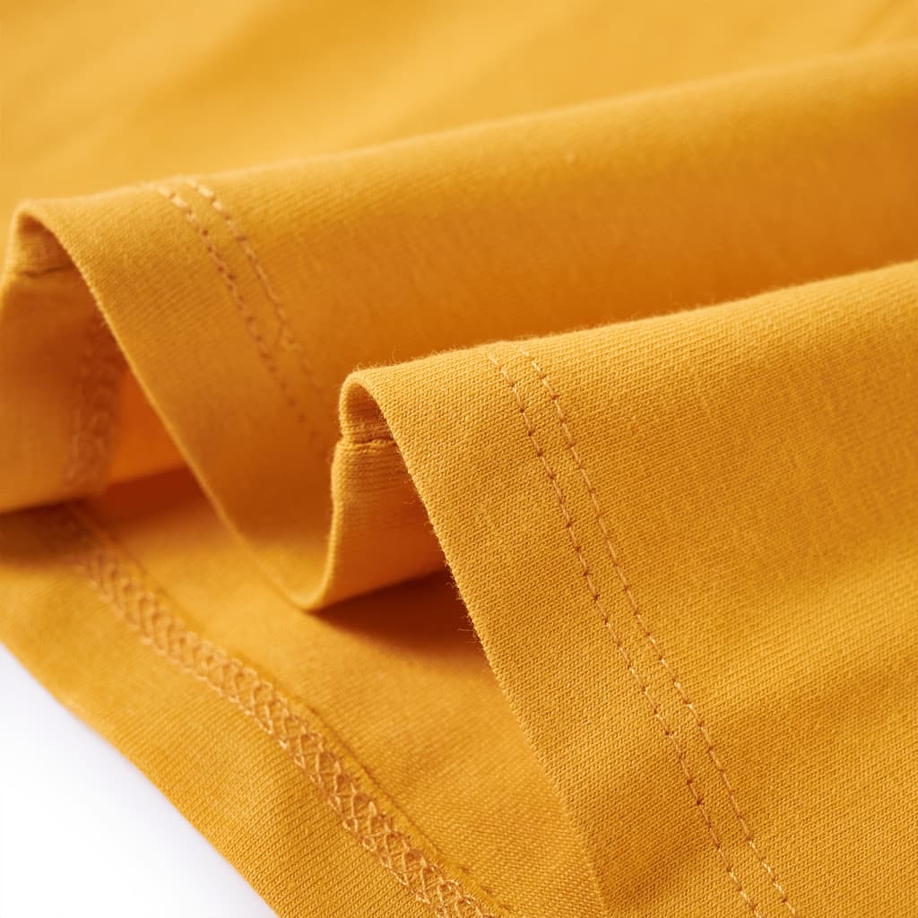 Kindershirt met lange mouwen 140 donker donkerokerkleurig