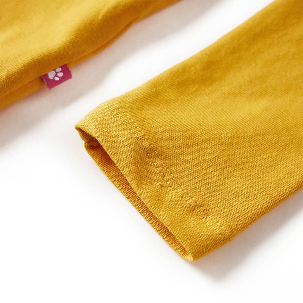 Kindershirt met lange mouwen 140 donker okerkleurig - Image 5