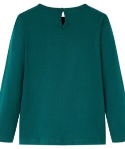 Kindershirt met lange mouwen 140 donkergroen