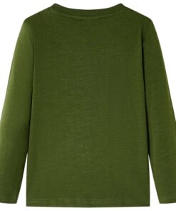 Kindershirt met lange mouwen 140 donkerkakikleurig