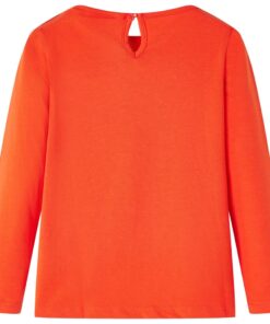 Kindershirt met lange mouwen 140 donkeroranje