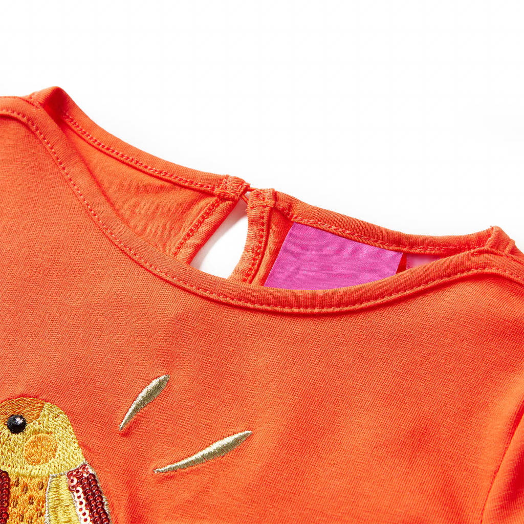 Kindershirt met lange mouwen 140 donkeroranje