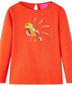 Kindershirt met lange mouwen 140 donkeroranje