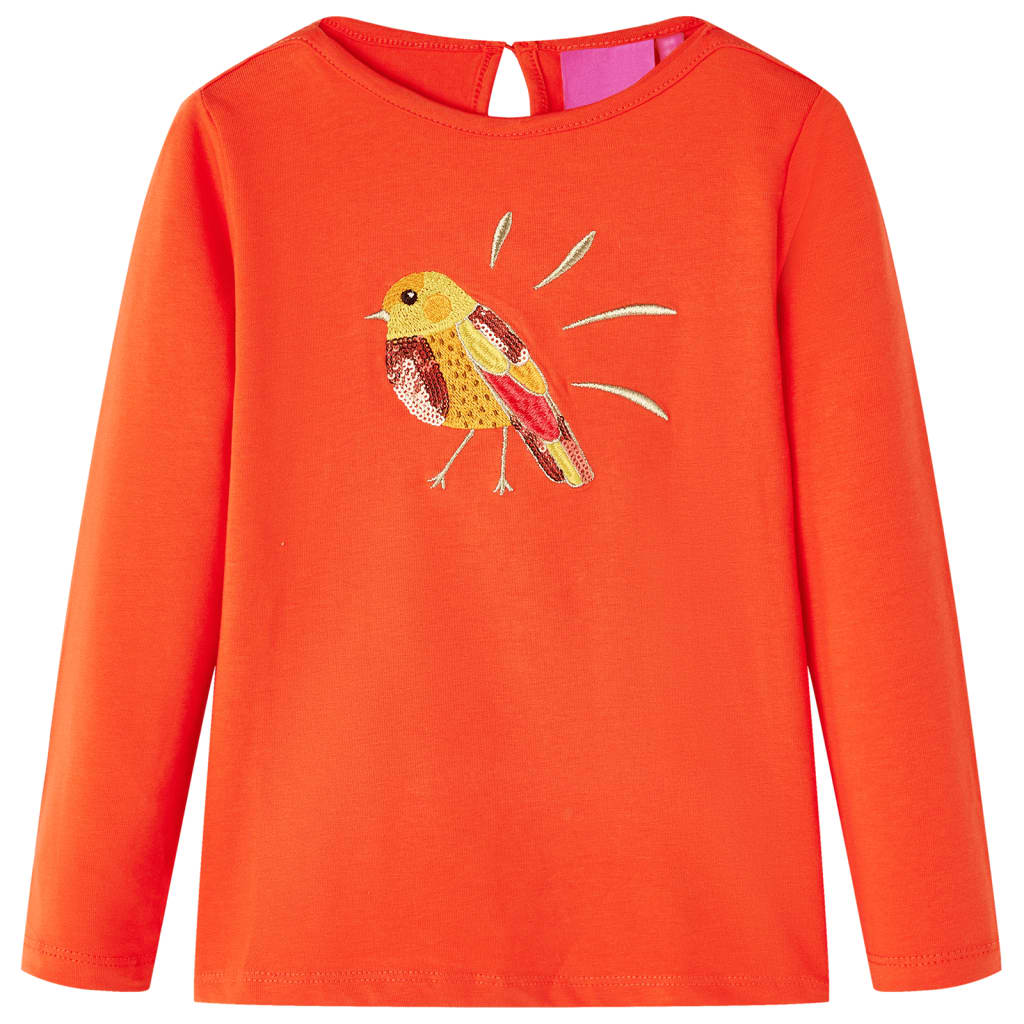 Kindershirt met lange mouwen 140 donkeroranje