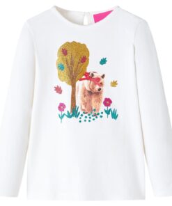 Kindershirt met lange mouwen 140 ecru