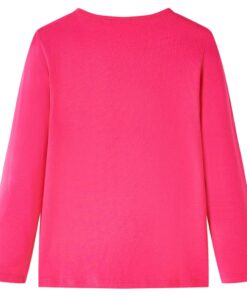 Kindershirt met lange mouwen 140 felroze