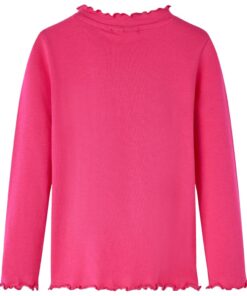 Kindershirt met lange mouwen 140 felroze