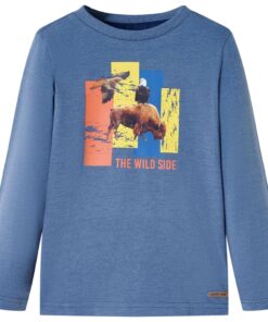 Kindershirt met lange mouwen 140 gemêleerd blauw