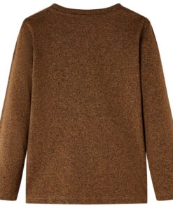 Kindershirt met lange mouwen 140 gemêleerd cognackleur