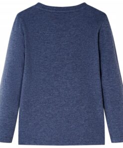 Kindershirt met lange mouwen 140 gemêleerd donkerblauw