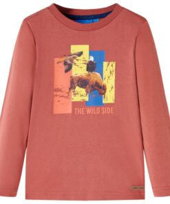 Kindershirt met lange mouwen 140 hennakleurig