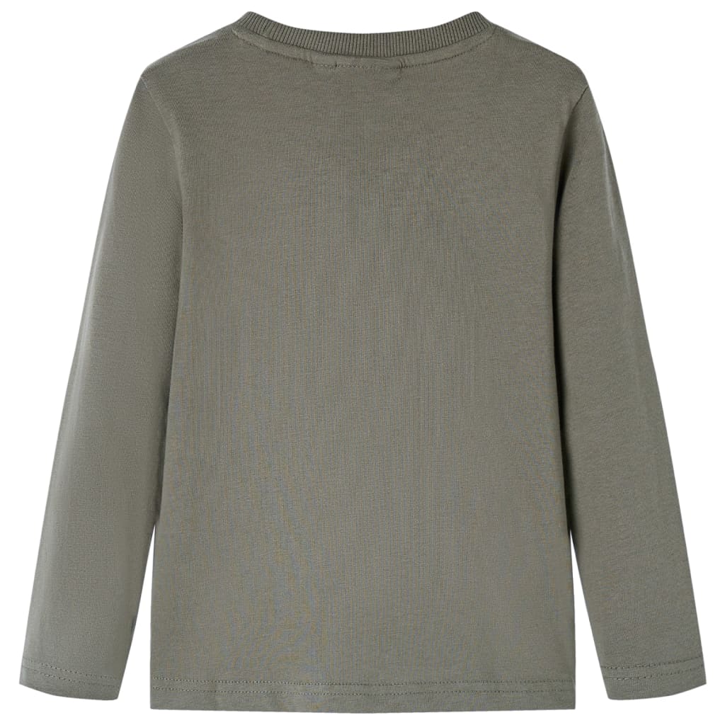 Kindershirt met lange mouwen 140 kakikleurig