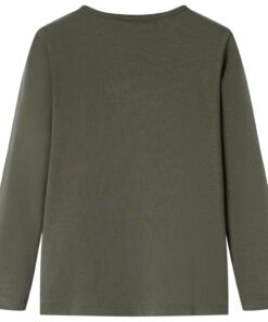 Kindershirt met lange mouwen 140 kakikleurig