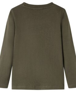Kindershirt met lange mouwen 140 kakikleurig