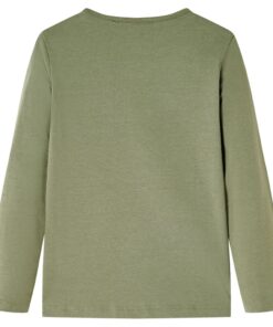 Kindershirt met lange mouwen 140 kakikleurig