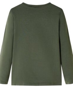 Kindershirt met lange mouwen 140 kakikleurig