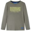 Kindershirt met lange mouwen 140 kakikleurig