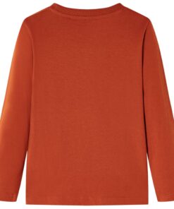 Kindershirt met lange mouwen 140 lichtroestkleurig