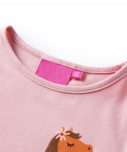 Kindershirt met lange mouwen 140 lichtroze