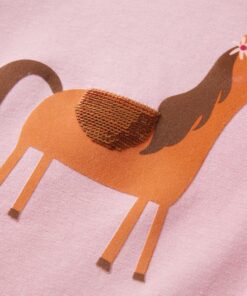 Kindershirt met lange mouwen 140 lichtroze