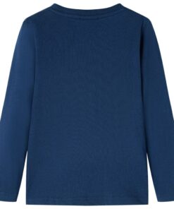 Kindershirt met lange mouwen 140 marineblauw