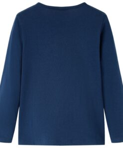 Kindershirt met lange mouwen 140 marineblauw