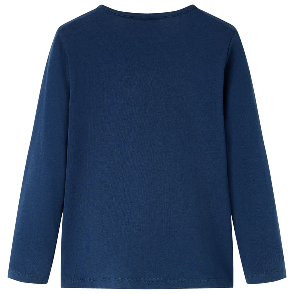 Kindershirt met lange mouwen 140 marineblauw