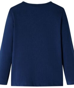 Kindershirt met lange mouwen 140 marineblauw