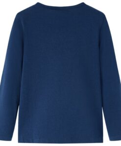 Kindershirt met lange mouwen 140 marineblauw