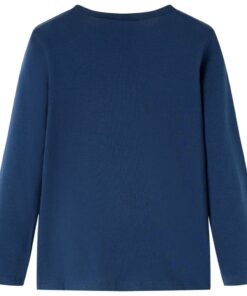 Kindershirt met lange mouwen 140 marineblauw