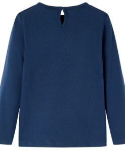Kindershirt met lange mouwen 140 marineblauw