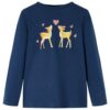 Kindershirt met lange mouwen 140 marineblauw
