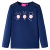 Kindershirt met lange mouwen 140 marineblauw