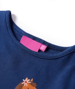 Kindershirt met lange mouwen 140 marineblauw