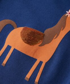 Kindershirt met lange mouwen 140 marineblauw