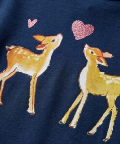 Kindershirt met lange mouwen 140 marineblauw