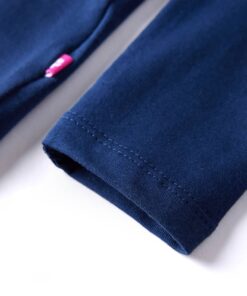 Kindershirt met lange mouwen 140 marineblauw