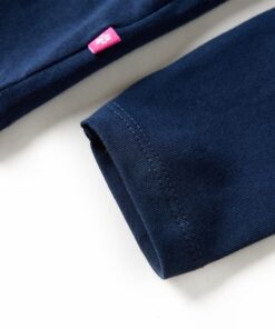 Kindershirt met lange mouwen 140 marineblauw